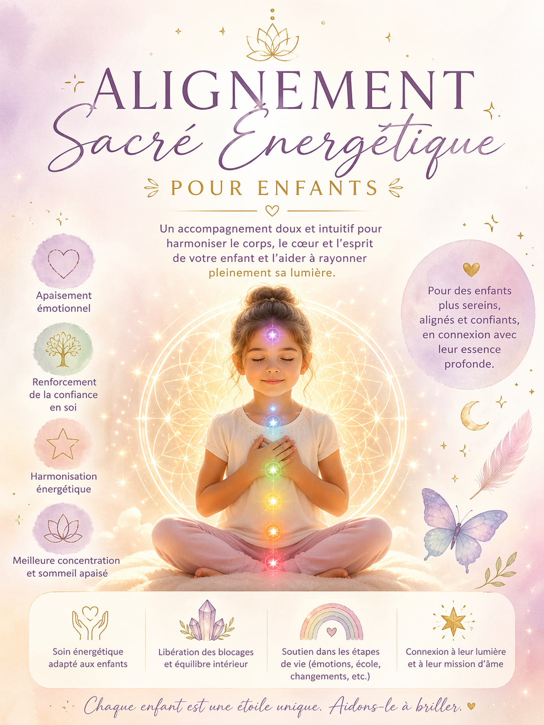 Alignement énergétique sacré avec Julie Vaudreuil, médium, auteure et créatrice de la Collection Spiritualité Jeunesse